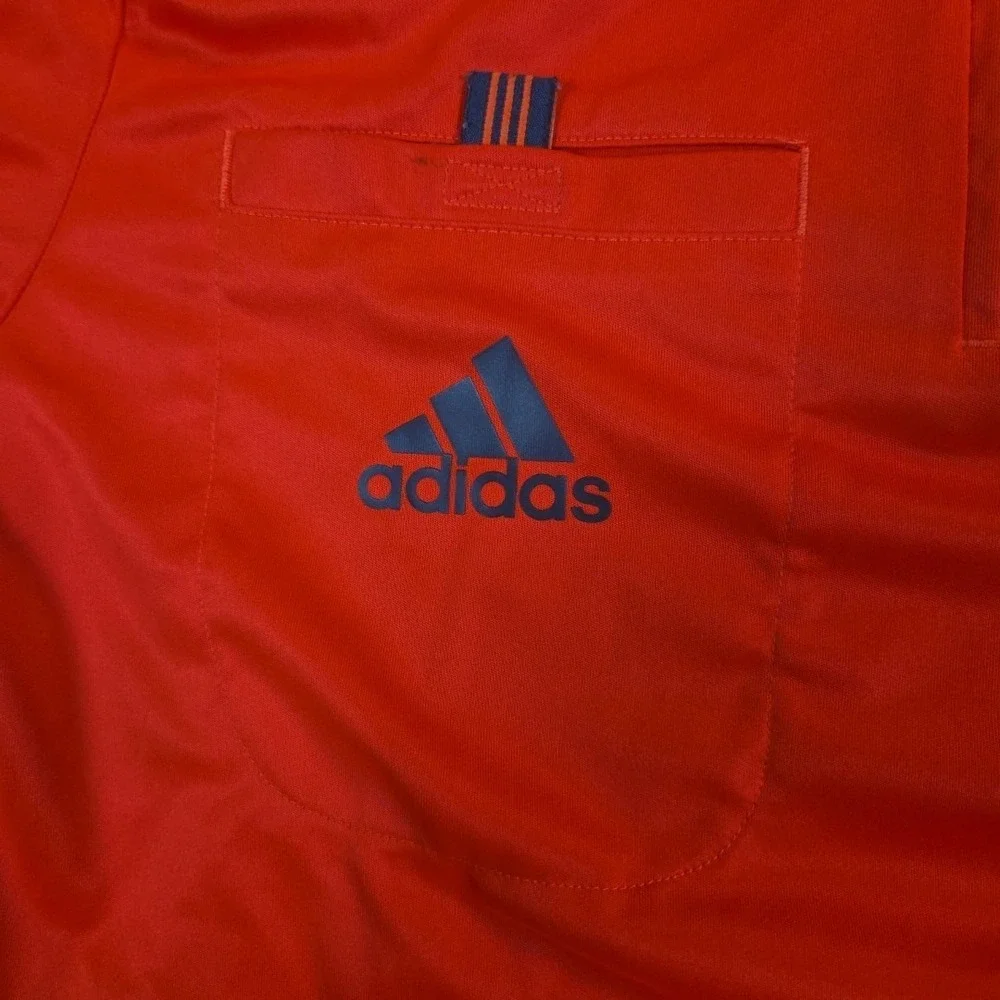 2009  adidas Formotion Referee Jersey Orange Pockets 1/4 Zip Size Small Soccer